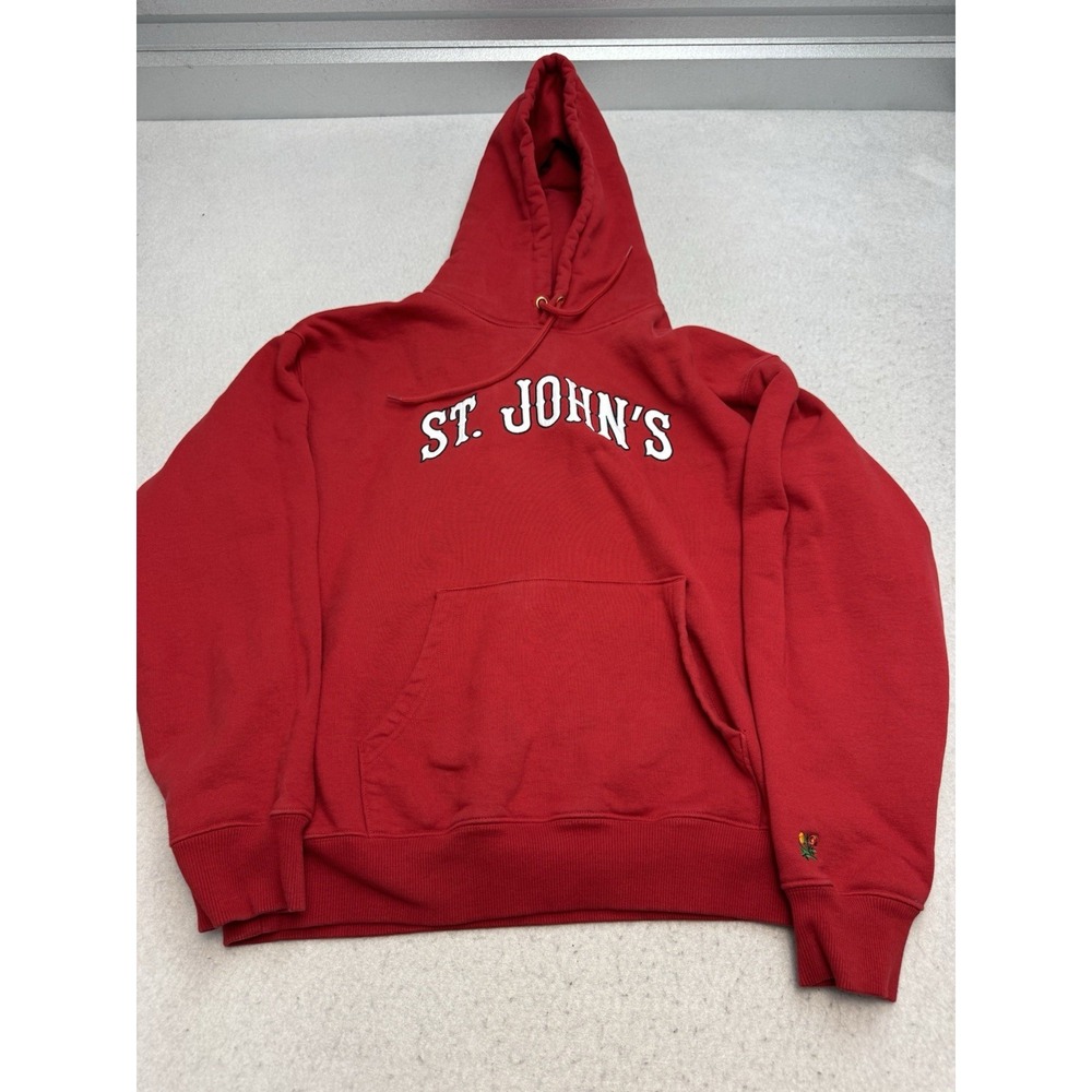 Aime Leon Dore ALD St. John's Collegiate Hoodie Red Storm Sweatshirt Size Large
